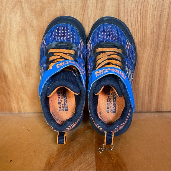 KIds 11 Skechers Go Run Blue Orange Sneakers SEF0263 - Picture 5 of 9